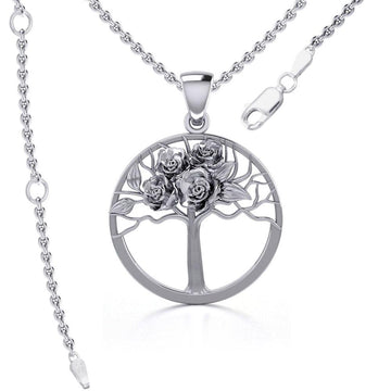 Tree of Life with Roses Silver Pendant TPD5049 - Jewelry